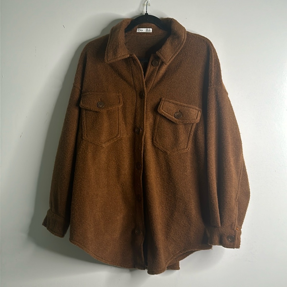 DEX brown fleece shacket size XlArge
